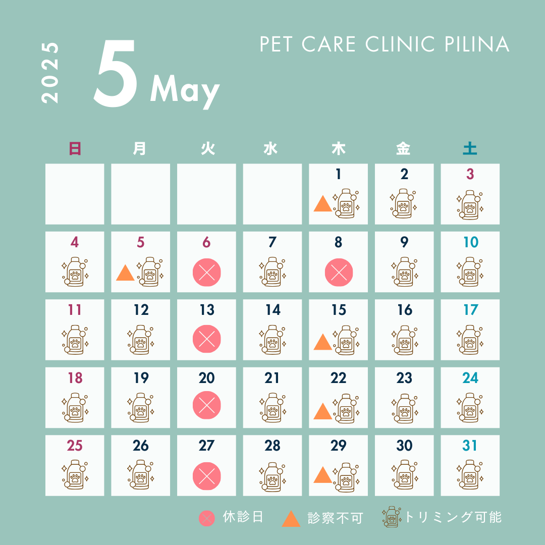 5月診療スケジュールのお知らせ